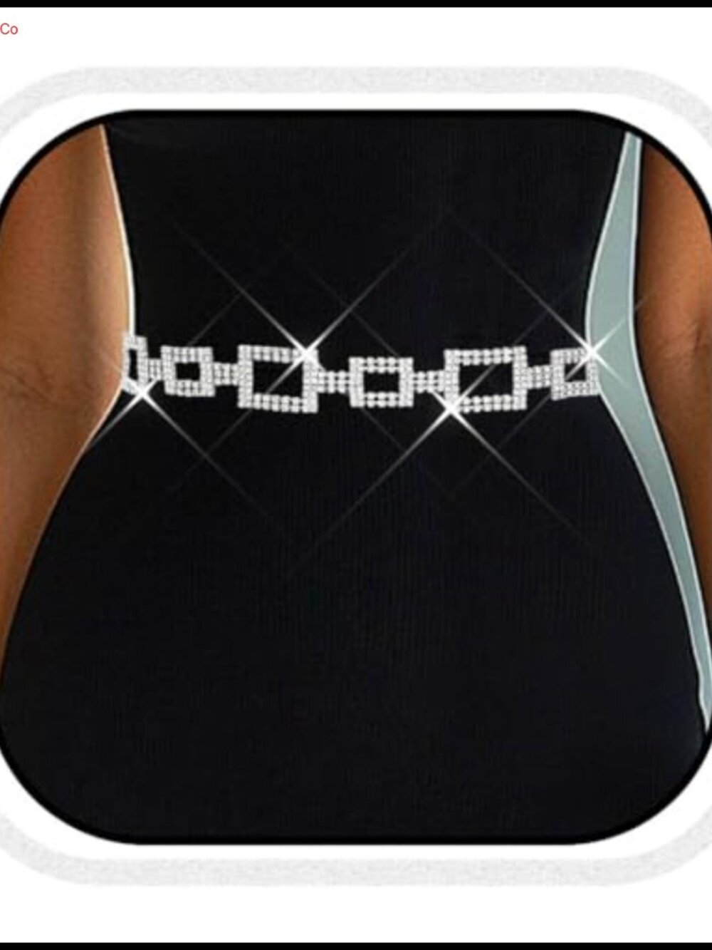 Adjustable Rhinestone Crystal Chain Belt for Women Dress Bling Waist Accessory